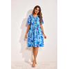 imageEkouaer Womens House Dress Floral Print Nightgown with Pockets Mumu DressFloral Blue