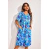 imageEkouaer Womens House Dress Floral Print Nightgown with Pockets Mumu DressFloral Blue