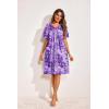 imageEkouaer Womens House Dress Floral Print Nightgown with Pockets Mumu DressFloral Purple