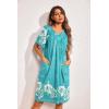 imageEkouaer Womens House Dress Floral Print Nightgown with Pockets Mumu DressGreen