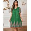 imageEkouaer Womens House Dress Floral Print Nightgown with Pockets Mumu DressGreen Boho