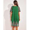 imageEkouaer Womens House Dress Floral Print Nightgown with Pockets Mumu DressGreen Boho