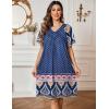 imageEkouaer Womens House Dress Floral Print Nightgown with Pockets Mumu DressNavy Blue