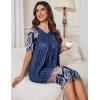 imageEkouaer Womens House Dress Floral Print Nightgown with Pockets Mumu DressNavy Blue