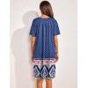 imageEkouaer Womens House Dress Floral Print Nightgown with Pockets Mumu DressNavy Blue