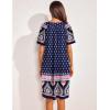 imageEkouaer Womens House Dress Floral Print Nightgown with Pockets Mumu DressNavy Boho