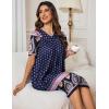 imageEkouaer Womens House Dress Floral Print Nightgown with Pockets Mumu DressNavy Boho
