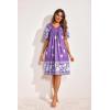 imageEkouaer Womens House Dress Floral Print Nightgown with Pockets Mumu DressPurple