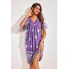 imageEkouaer Womens House Dress Floral Print Nightgown with Pockets Mumu DressPurple