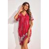 imageEkouaer Womens House Dress Floral Print Nightgown with Pockets Mumu DressRed