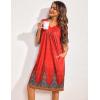 imageEkouaer Womens House Dress Floral Print Nightgown with Pockets Mumu DressRed Boho