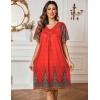 imageEkouaer Womens House Dress Floral Print Nightgown with Pockets Mumu DressRed Boho