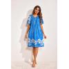 imageEkouaer Womens House Dress Floral Print Nightgown with Pockets Mumu DressSky Blue