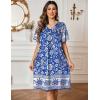 imageEkouaer Womens House Dress Floral Print Nightgown with Pockets Mumu DressWhite Flower