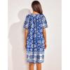 imageEkouaer Womens House Dress Floral Print Nightgown with Pockets Mumu DressWhite Flower
