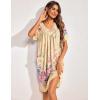 imageEkouaer Womens House Dress Floral Print Nightgown with Pockets Mumu DressYellow