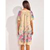 imageEkouaer Womens House Dress Floral Print Nightgown with Pockets Mumu DressYellow
