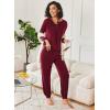 imageEkouaer Womens Pajamas 2 Piece Lounge Set Long Sleeve Top and Elastic Waist Pants Sweatsuits Casual Pjs with Pockets SXXLWine