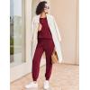 imageEkouaer Womens Pajamas 2 Piece Lounge Set Long Sleeve Top and Elastic Waist Pants Sweatsuits Casual Pjs with Pockets SXXLWine