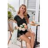 imageEkouaer Womens Pajamas Short Sleeve Summer Pj Set V Neck 2 Piece Loungewear Sleepwear SXXLBlack