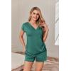imageEkouaer Womens Pajamas Short Sleeve Summer Pj Set V Neck 2 Piece Loungewear Sleepwear SXXLGreen