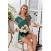 imageEkouaer Womens Pajamas Short Sleeve Summer Pj Set V Neck 2 Piece Loungewear Sleepwear SXXLGreen
