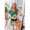 imageEkouaer Womens Pajamas Short Sleeve Summer Pj Set V Neck 2 Piece Loungewear Sleepwear SXXLOasis Green