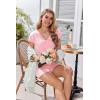 imageEkouaer Womens Pajamas Short Sleeve Summer Pj Set V Neck 2 Piece Loungewear Sleepwear SXXLPink