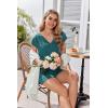 imageEkouaer Womens Pajamas Short Sleeve Summer Pj Set V Neck 2 Piece Loungewear Sleepwear SXXLTeal