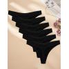 imageEkouaer Womens Thongs Invisible Panties No Show Seamless Low Waist Breathable GString Cotton Thongs 6 PackBlack6 Pack