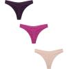 imageEkouaer Womens Thongs Invisible Panties No Show Seamless Low Waist Breathable GString Cotton Thongs 6 PackMulticolored 3 6 Pack