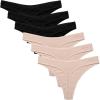 imageEkouaer Womens Thongs Invisible Panties No Show Seamless Low Waist Breathable GString Cotton Thongs 6 PackMulticolored 12  6 Pack
