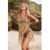 imageEkouaer Beach Swimsuit Cover Up Women Crochet Bikini Coverups Summer Pool Swimwear Tassel DressBrown
