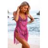 imageEkouaer Beach Swimsuit Cover Up Women Crochet Bikini Coverups Summer Pool Swimwear Tassel DressPink