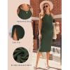 imageEkouaer Maternity Dress Rib Knit Side Slit Stretchy Bodycon Pregnancy Dresses Halter Neck Sleeveless Pregnant ClothesArmy Green