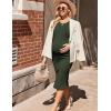 imageEkouaer Maternity Dress Rib Knit Side Slit Stretchy Bodycon Pregnancy Dresses Halter Neck Sleeveless Pregnant ClothesArmy Green