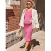 imageEkouaer Maternity Dress Rib Knit Side Slit Stretchy Bodycon Pregnancy Dresses Halter Neck Sleeveless Pregnant ClothesRose Pink