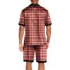 imageEkouaer Men Satin Silk Pajamas Set with Pockets Sleepwear Shorts Satin Summer Loungewear 2 Piece Button Down Set S3XLRed Plaid