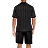 imageEkouaer Men Satin Silk Pajamas Set with Pockets Sleepwear Shorts Satin Summer Loungewear 2 Piece Button Down Set S3XLStripe Black