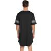 imageEkouaer Mens Nightshirt Comfy Nightwear BigampampTall V Neck Short Sleeve Soft Loose Pajama Sleep ShirtBlack