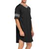 imageEkouaer Mens Nightshirt Comfy Nightwear BigampampTall V Neck Short Sleeve Soft Loose Pajama Sleep ShirtBlack