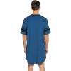 imageEkouaer Mens Nightshirt Comfy Nightwear BigampampTall V Neck Short Sleeve Soft Loose Pajama Sleep ShirtBlue