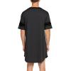 imageEkouaer Mens Nightshirt Comfy Nightwear BigampampTall V Neck Short Sleeve Soft Loose Pajama Sleep ShirtDark Grey