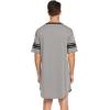 imageEkouaer Mens Nightshirt Comfy Nightwear BigampampTall V Neck Short Sleeve Soft Loose Pajama Sleep ShirtLight Grey