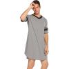 imageEkouaer Mens Nightshirt Comfy Nightwear BigampampTall V Neck Short Sleeve Soft Loose Pajama Sleep ShirtLight Grey