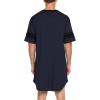 imageEkouaer Mens Nightshirt Comfy Nightwear BigampampTall V Neck Short Sleeve Soft Loose Pajama Sleep ShirtNavy Blue