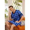 imageEkouaer Mens Nightshirt Comfy Nightwear BigampampTall V Neck Short Sleeve Soft Loose Pajama Sleep ShirtPattern 4