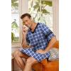 imageEkouaer Mens Nightshirt Comfy Nightwear BigampampTall V Neck Short Sleeve Soft Loose Pajama Sleep ShirtPattern 5