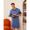 imageEkouaer Mens Nightshirt Comfy Nightwear BigampampTall V Neck Short Sleeve Soft Loose Pajama Sleep ShirtPattern 5