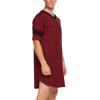 imageEkouaer Mens Nightshirt Comfy Nightwear BigampampTall V Neck Short Sleeve Soft Loose Pajama Sleep ShirtWine Red
